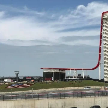 Formula One in Austin with the lookout tower