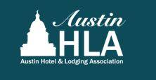 Austin Hotel and Lodging Association Logo with silhouette of the Texas Capital Building as the main image on the logo.
